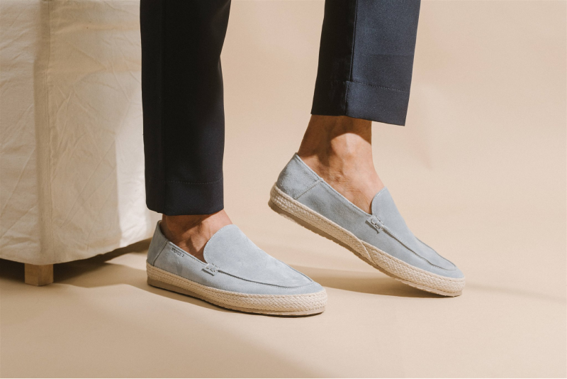 Luxury Lord Espadrilles Loafer in Suede Aria (Light Blue)